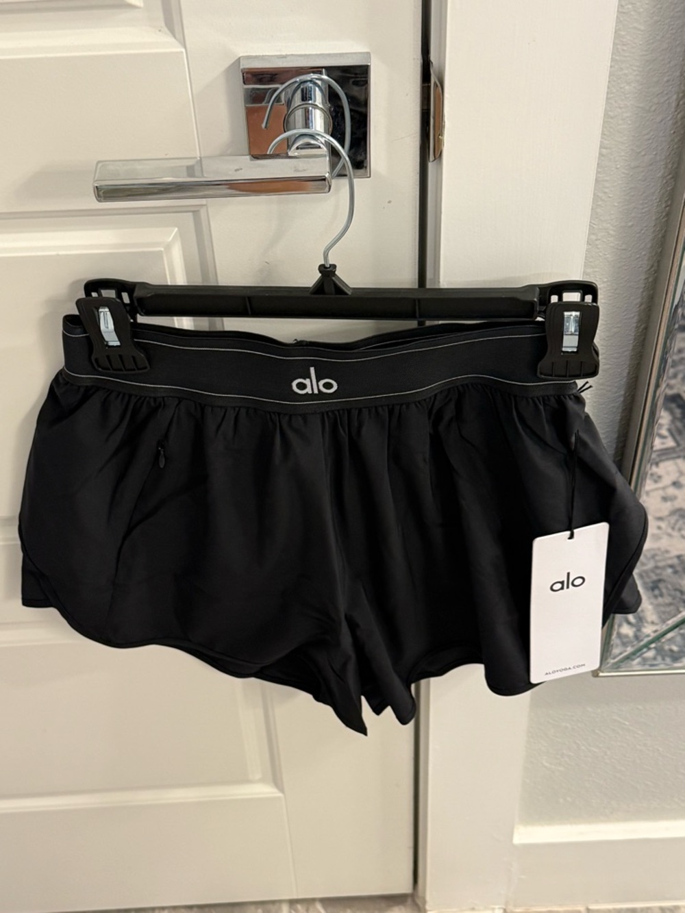 ALO Yoga Black Athletic Shorts with Elastic Waistband